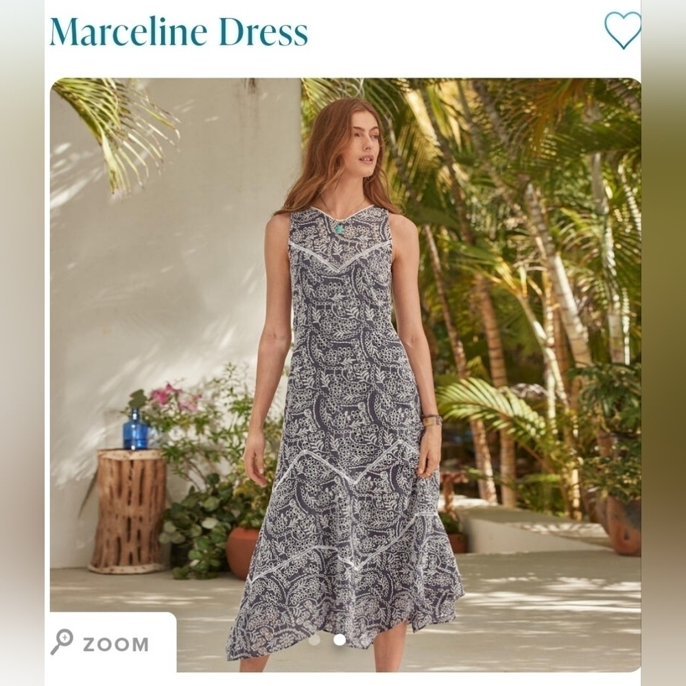 Sundance Marceline Dress Women's Petite Small Embroidered Grisaille NWT